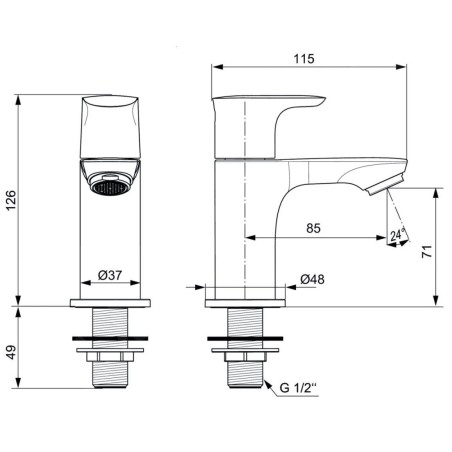 Ideal Standard Connect Air - Robinet de lavabo, Silver Storm A7031GN