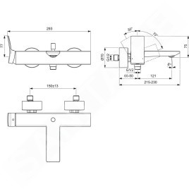 Ideal Standard Conca Tap - Mitigeur de baignoire, Silver Storm BC762GN
