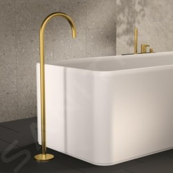 Ideal Standard Joy - Bec déverseur de baignoir au sol avec le corps, Brushed Gold A7387A2