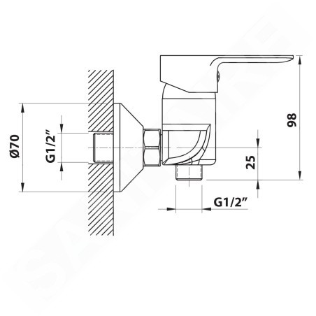 Bruckner Baron - Mitigeur de douche, chrome 612.011.1