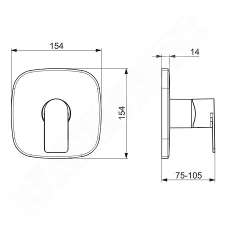 Hansa Stela - Mitigeur de douche à encastrer, une sortie, chrome 87859173