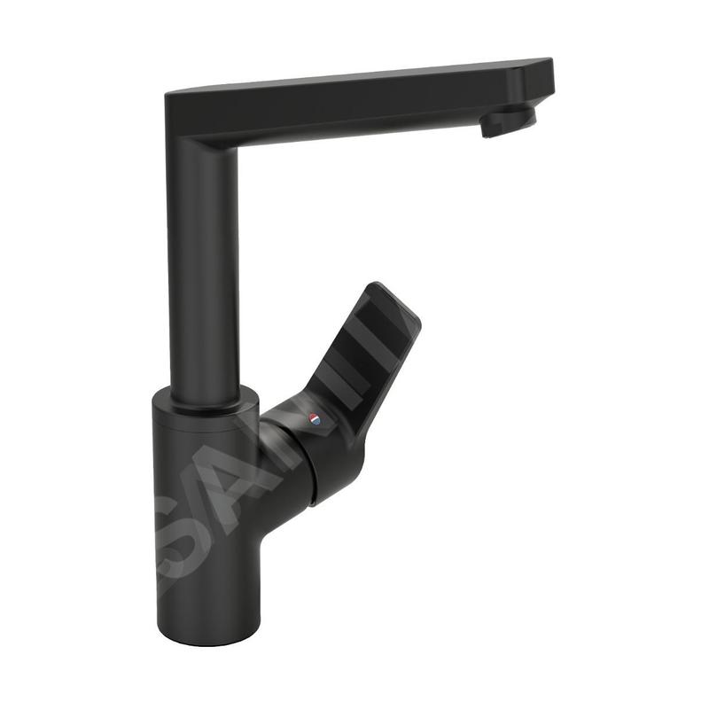 Hansa Twist - Mitigeur de lavabo avec bec pivotant, noir mat 0955220333