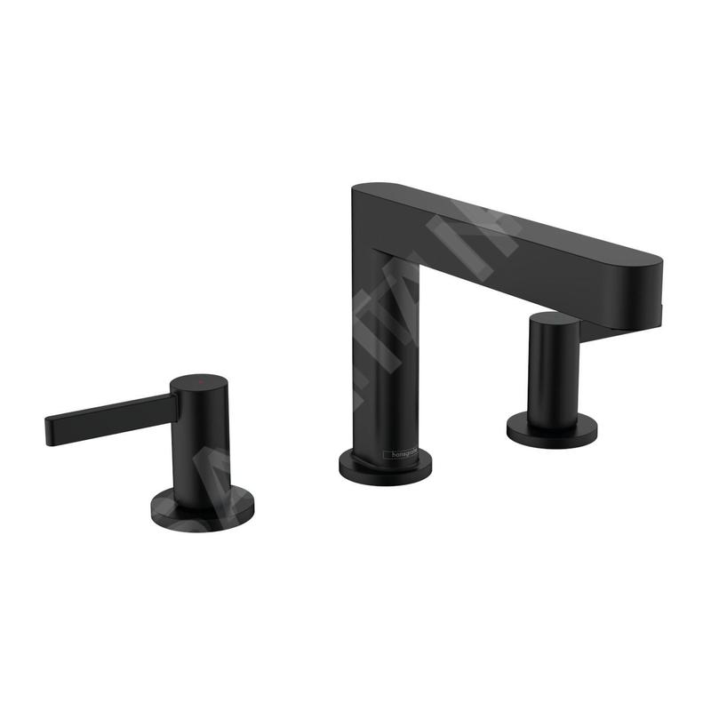 Hansgrohe Finoris - Mitigeur de lavabo 110, installation 3 trous, avec Push-Open, EcoSmart, noir mat 76033670