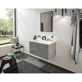 Hansgrohe Finoris - Mitigeur de lavabo 110, installation 3 trous, avec Push-Open, EcoSmart, noir mat 76033670