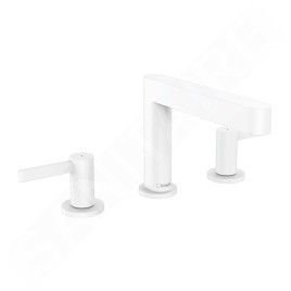 Hansgrohe Finoris - Mitigeur de lavabo 110, installation 3 trous, Push-Open, EcoSmart, blanc mat 76033700
