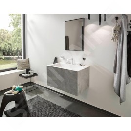 Hansgrohe Finoris - Mitigeur de lavabo 110, installation 3 trous, Push-Open, EcoSmart, blanc mat 76033700