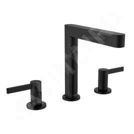 Hansgrohe Finoris - Mitigeur de lavabo 160, installation 3 trous, Push-Open, EcoSmart, noir mat 76034670