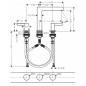Hansgrohe Finoris - Mitigeur de lavabo 160, installation 3 trous, Push-Open, EcoSmart, blanc mat 76034700