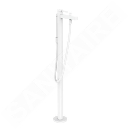 Hansgrohe Finoris - Mitigeur de baignoire au sol, avec accessoires, blanc mat 76445700