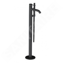 Kludi Bozz - Mitigeur de baignoire au sol, avec accessoires, noir mat 385903976