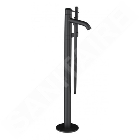Kludi Bozz - Mitigeur de baignoire au sol, avec accessoires, noir mat 385903976