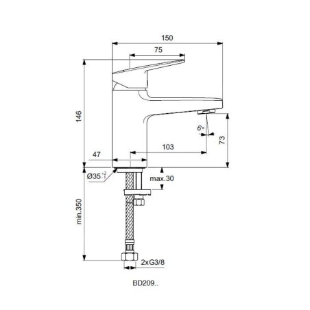 Ideal Standard CeraPlan - Mitigeur de lavabo, BlueStart, chrome BD211AA