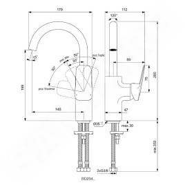 Ideal Standard CeraPlan - Mitigeur de lavabo avec bec rotatif, chrome BD234AA