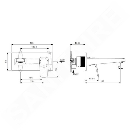 Ideal Standard CeraPlan - Mitigeur de lavabo encastré, chrome BD244AA