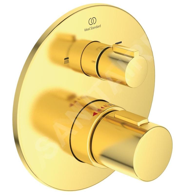 Ideal Standard CeraTherm - Mitigeur de baignoire thermostatique encastré, Brushed Gold A5814A2