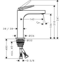 Axor Citterio - Mitigeur de lavabo, chrome 39024000
