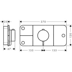 Axor One - Thermostat encastré pour 3 appareils, noir mat 45713670