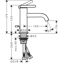 Axor One - Mitigeur de lavabo avec bonde, chrome 48000000