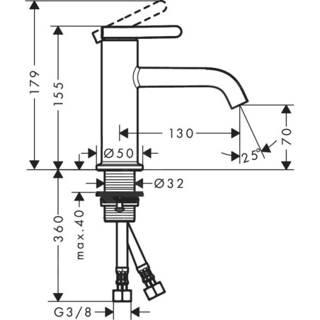 Axor One - Mitigeur de lavabo, noir mat 48001670