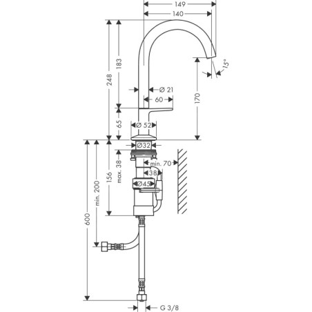 Axor One - Mitigeur de lavabo avec bonde Push-Open, chrome 48020000