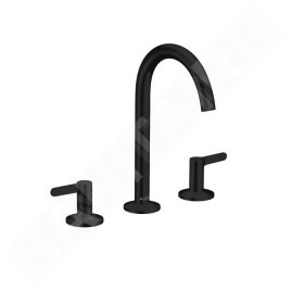 Axor One - Mitigeur de lavabo avec garniture de vidage Push-Open, installation à 3 trous, noir mat 48050670