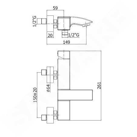 Paffoni Level - Mitigeur de baignoire, inox LEA022ST