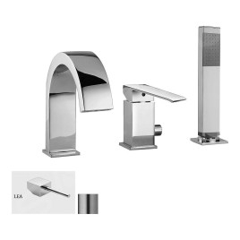 Paffoni Level - Mitigeur sur le bord de la baignoire, installation de 3 trous, inox LEA040ST