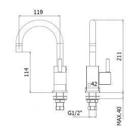 Paffoni Level - Vanne de lavabo, chrome LEA091CR