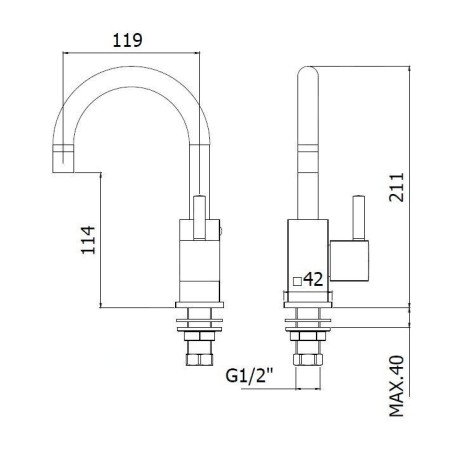 Paffoni Level - Vanne de lavabo, chrome LEA091CR