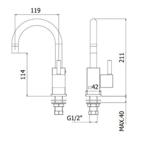 Paffoni Level - Vanne de lavabo, inox LEA091ST