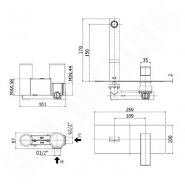 Paffoni Level - Mitigeur encastré, inox LEA104ST