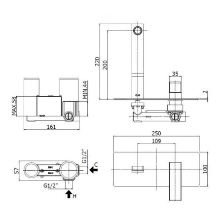 Paffoni Level - Mitigeur encastré, chrome LEA105CR