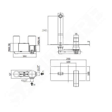 Paffoni Level - Mitigeur encastré, chrome LEA106CR