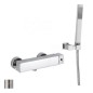 Paffoni Level - Set de douche avec robinetterie, inox LEA168DST