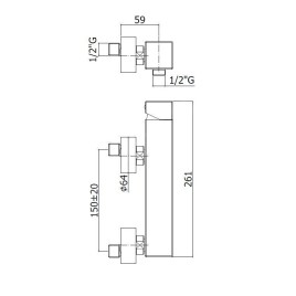 Paffoni Level - Mitigeur avec conneion supérieure pour douche, chrome LEA168RCR