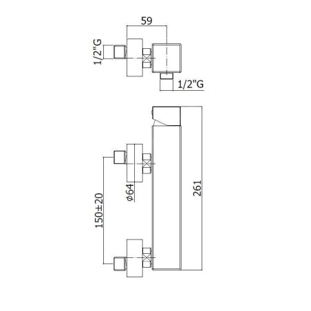 Paffoni Level - Mitigeur avec conneion supérieure pour douche, chrome LEA168RCR