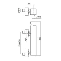 Paffoni Level - Mitigeur avec connexion supérieure pour douche, inox LEA168RST