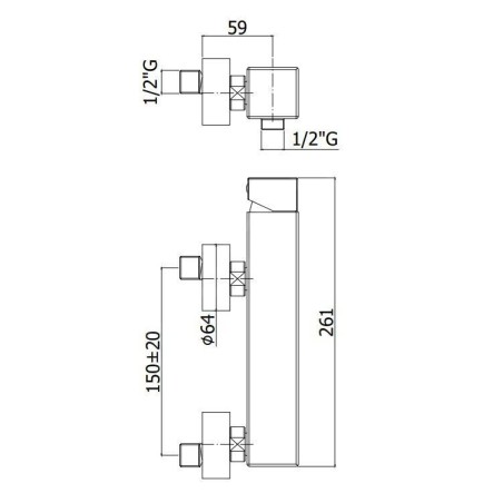 Paffoni Level - Mitigeur de douche, inox LEA168ST
