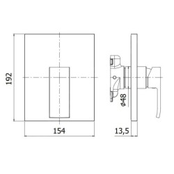 Paffoni Level - Mitigeur encastré pour 1 sortie, chrome LEABOX010CR