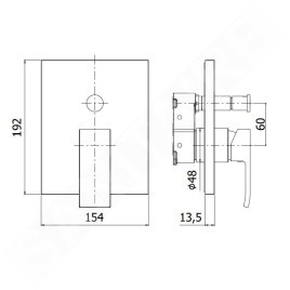 Paffoni Level - Mitigeur encastré pour 2 sorties, chrome LEABOX015CR