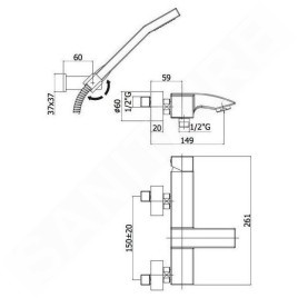 Paffoni Level - Mitigeur de baignoire avec accessoires, inox LEC023ST