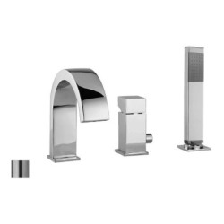 Paffoni Level - Mitigeur sur le bord de la baignoire, installation de 3 trous, inox LEC040ST