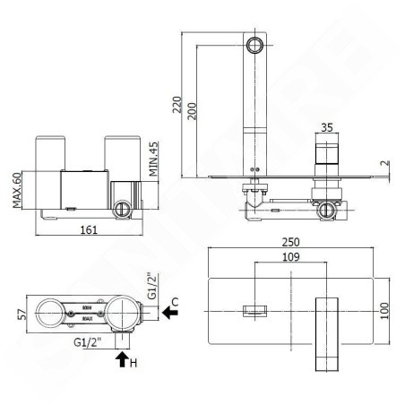 Paffoni Level - Mitigeur encastré, inox LEC105ST