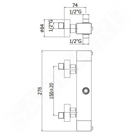 Paffoni Level - Mitigeur de douche thermostatiques, 2 sorties, inox LEQ269ST