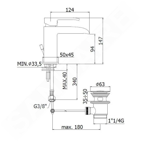 Paffoni Level - Mitigeur de lavabo avec vidage, inox LES065ST