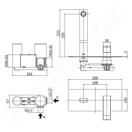 Paffoni Level - Mitigeur encastré, inox LES105ST