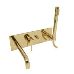 Paffoni Light - Mitigeur de baignoire encastré, avec accessoires et corps, doré LIG001HG