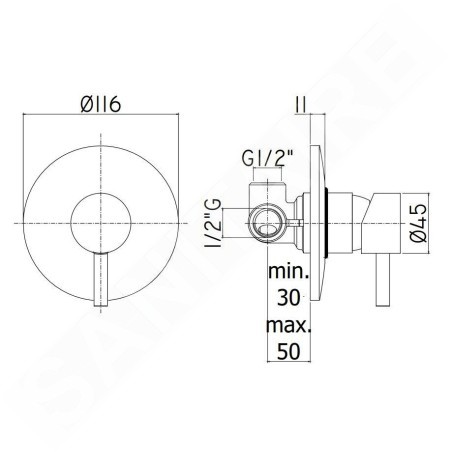 Paffoni Light - Mitigeur encastré avec corps, inox LIG010ST