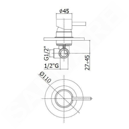 Paffoni Light - Mitigeur encastré pour 2 sorties, blanc mat LIG015BO