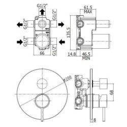 Paffoni Light - Mitigeur encastré pour 3 sorties, blanc mat LIG019BO